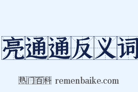 亮通通反义词是什么意思的图片